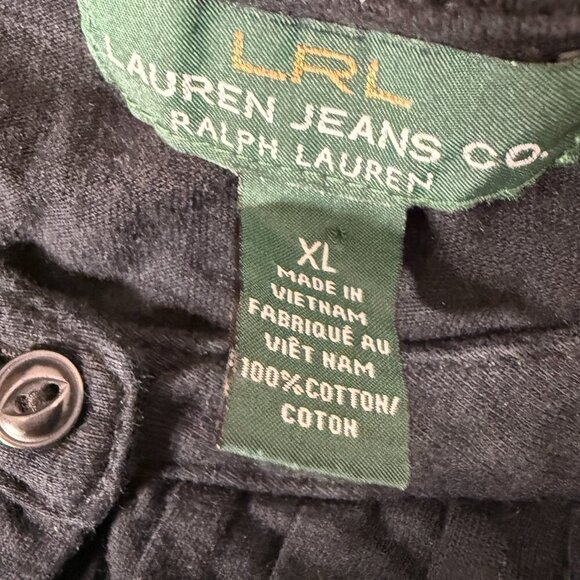 Women's Lauren Jeans Co. 100% Cotton Tuxedo Shirt Size XL Black - Picture 2 of 5
